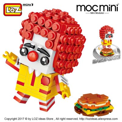 LOZ Mini Blocks Building Blocks Clown Figure Figurine Anime Toys for Children Hamburger Model Ronald Action 3 - LOZ Blocks Store