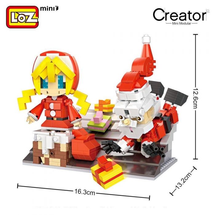 LOZ ideas Mini Block Artwork Rooftop Christmas Theme Santa Claus Gift Little Girl Building Blocks DIY 1 - LOZ Blocks Store