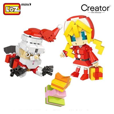 LOZ ideas Mini Block Artwork Rooftop Christmas Theme Santa Claus Gift Little Girl Building Blocks DIY 2 - LOZ Blocks Store