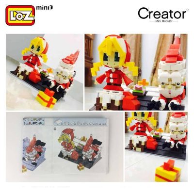 LOZ ideas Mini Block Artwork Rooftop Christmas Theme Santa Claus Gift Little Girl Building Blocks DIY 3 - LOZ Blocks Store