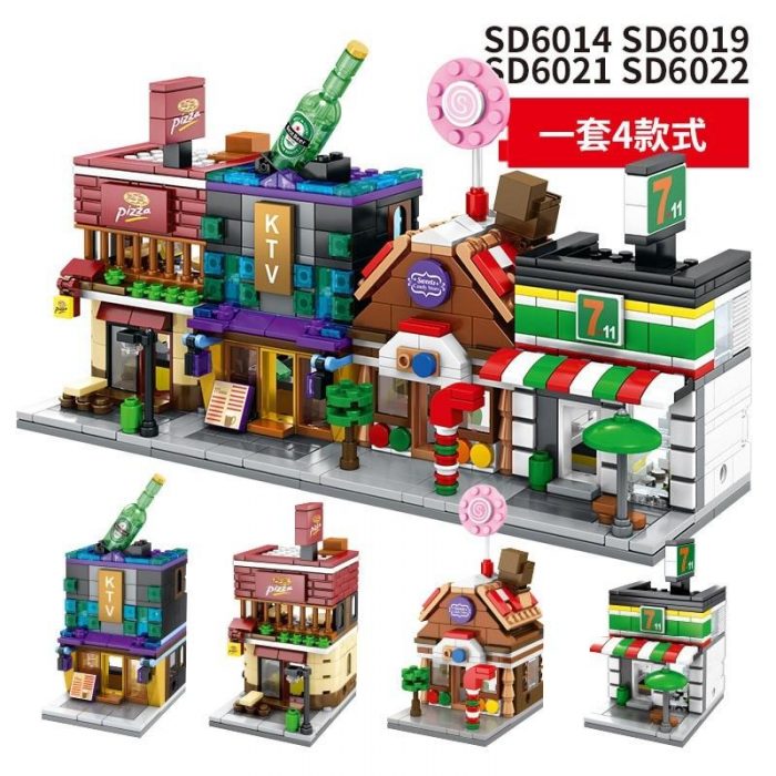 SEMBO SD 6084-6099 & 6054-6057 Mini Street Shop Model - LOZ Blocks Official Store