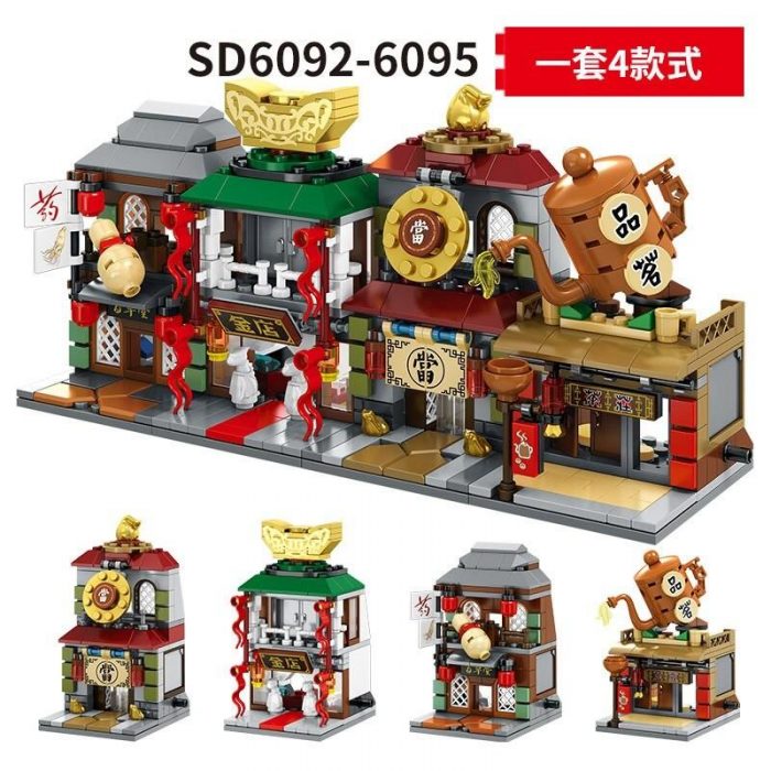 SEMBO SD 6084-6099 & 6054-6057 Mini Street Shop Model - LOZ Blocks Official Store