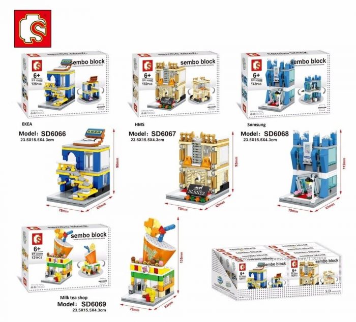 SEMBO SD6088-SD6091 & SD6042-SD6045 & SD6062-6069 Mini Street Cute Small Shop - LOZ Blocks Official Store