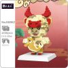 DAIA 66862 Chinesische Sternzeichen Oper Gl ck Gold Fisch Bull Tier Modell Mini Diamant Bl cke - LOZ Blocks Store