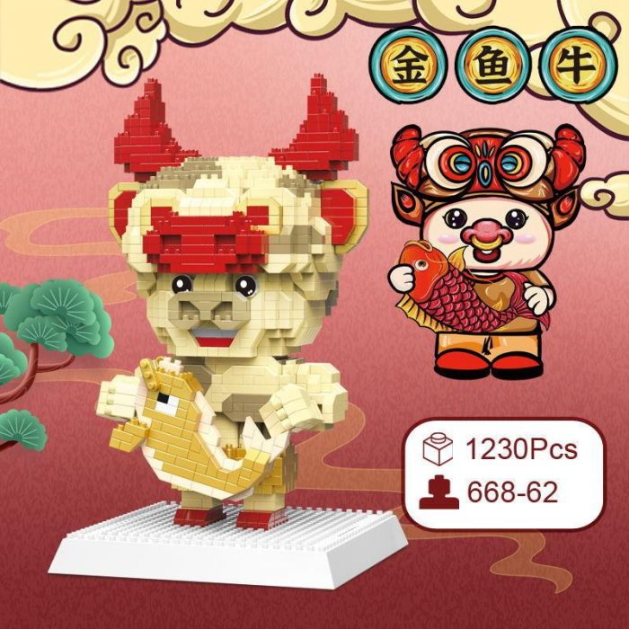 DAIA 66862 Chinese Zodiac Opera Fortune Gold Fish Bull - LOZ Blocks Official Store