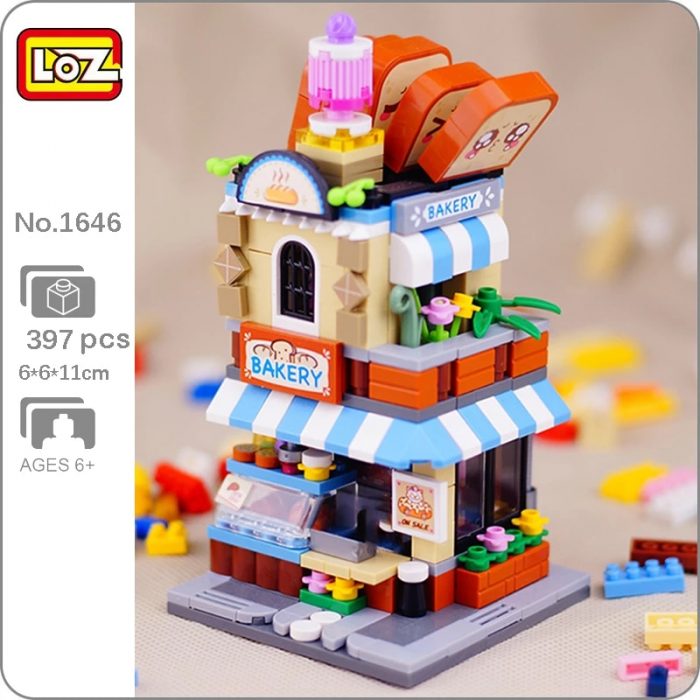 LOZ 1646 City Street Bakery Bread Shop Store Food Restaurant Architecture 3D Mini Blocks Bricks Building.jpg Q90.jpg - LOZ Blocks Store