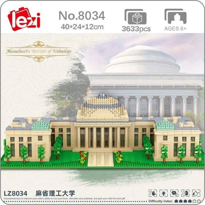 Lezi 8034 World Architecture USA MIT University School 3D Model DIY Mini Diamond Blocks Bricks Building 1 - LOZ Blocks Store