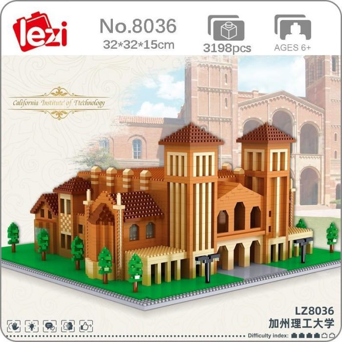 Lezi 8036 World Architecture Caltech University School 3D Model DIY Mini Diamond Blocks Bricks Building Toy - LOZ Blocks Store