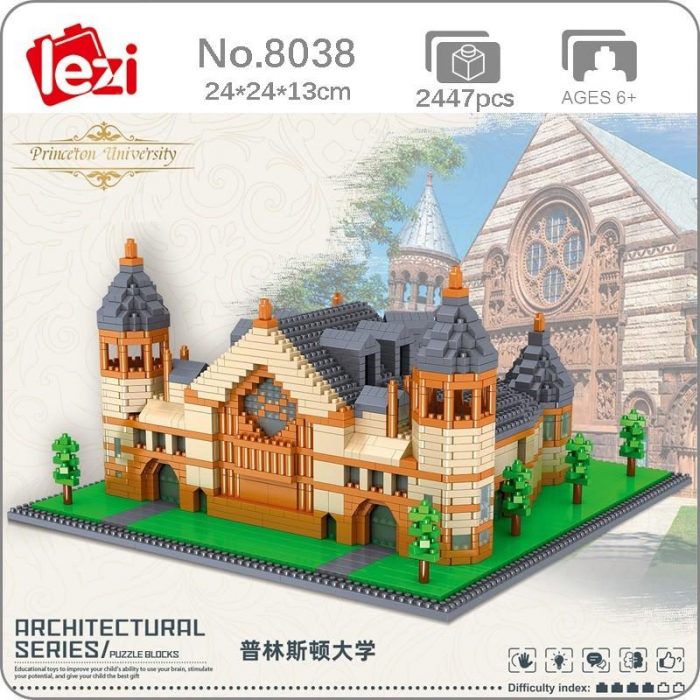 Lezi 8038 World Architecture Princeton University School Model DIY Mini Diamond Blocks Bricks Building Toy for - LOZ Blocks Store