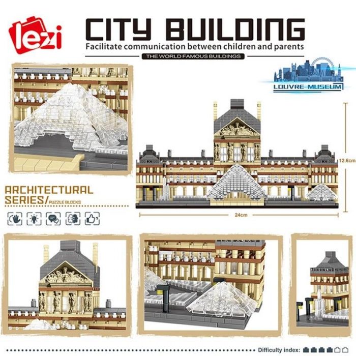 Lezi 8040 Louvre Museum - LOZ Blocks Official Store