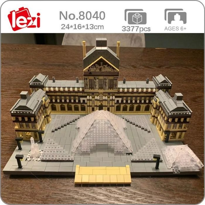 Lezi 8040 World Architecture Paris Louvre Museum 3D Model DIY Mini Diamond Blocks Bricks Building Toy - LOZ Blocks Store