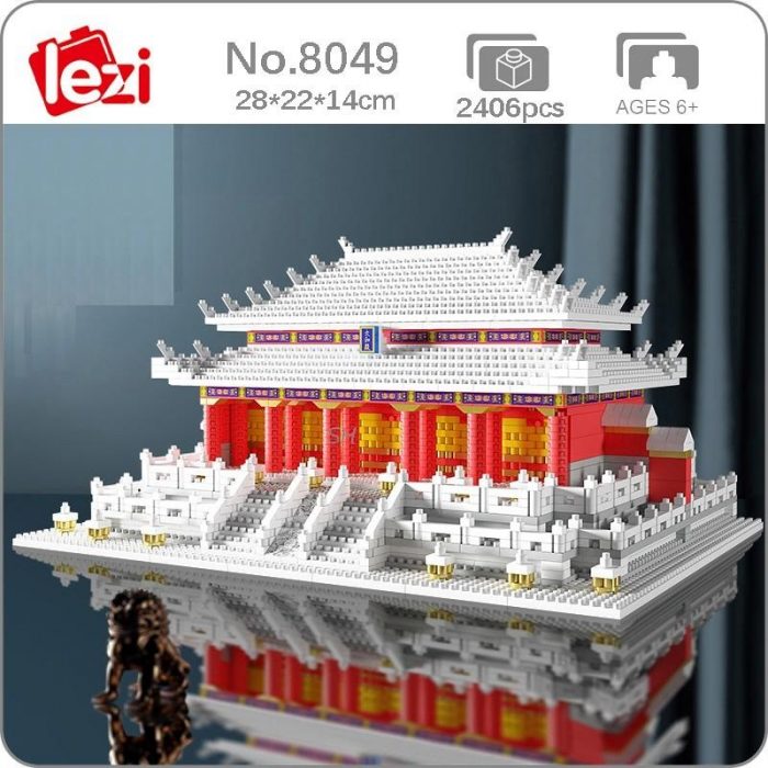 Lezi 8049 World Architecture Hall of Supreme Harmony Taihe Palace Mini Diamond Blocks Bricks Building Toy - LOZ Blocks Store