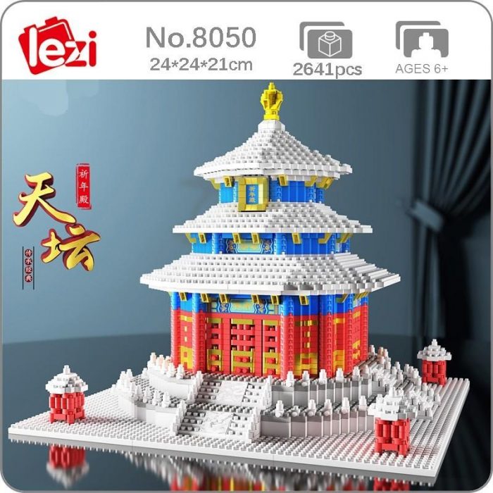 Lezi 8050 World Architecture Ancient Temple of Heaven Snow Winter Mini Diamond Blocks Bricks Building Toy - LOZ Blocks Store