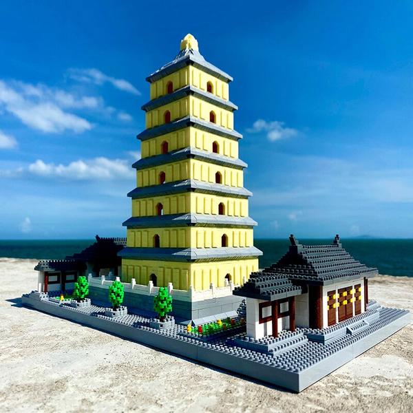 Lezi 8185 World Architecture China Ancient Wild Goose Pagoda Tower Mini Diamond Blocks Bricks Building Toy - LOZ Blocks Store