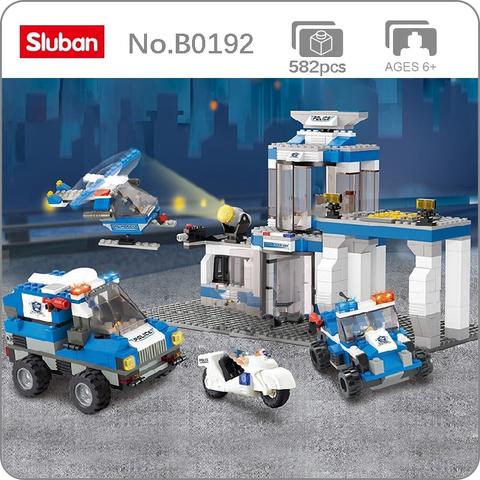 Sluban B0192 City Police Station Director Center Car Plane Truck Guard Basis Mini Blocks Bricks - LOZ Blocks Store