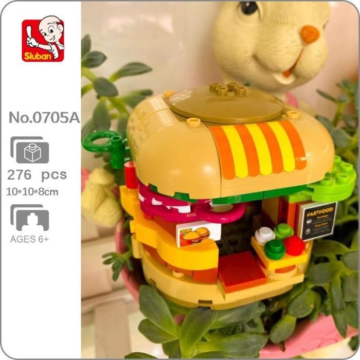 Sluban B0705A Food Court Hamburger Fast Food Sandwich Restaurant Assembly 3D Mini Blocks Bricks Building Toy - LOZ Blocks Store