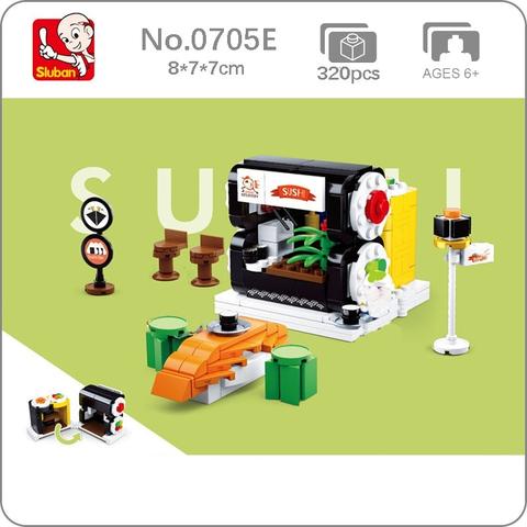 Sluban B0705E Food Court japan Sushi Cooking Fast Food Restaur City Street Mini Blocks Bricks - LOZ Blocks Store