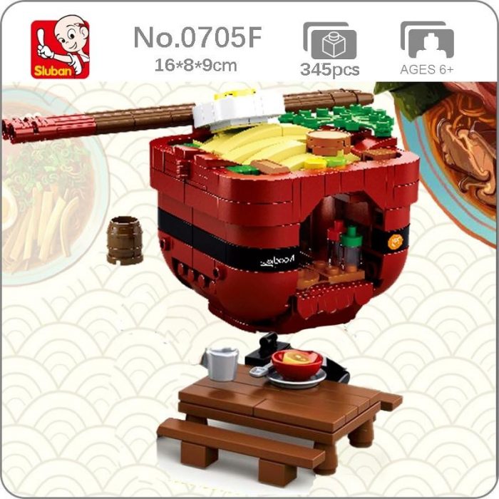 Sluban B0705F Fast Food Court Japanese Ramen Noodle Restaurant DIY Assembly Mini Blocks Bricks Building Toy - LOZ Blocks Store