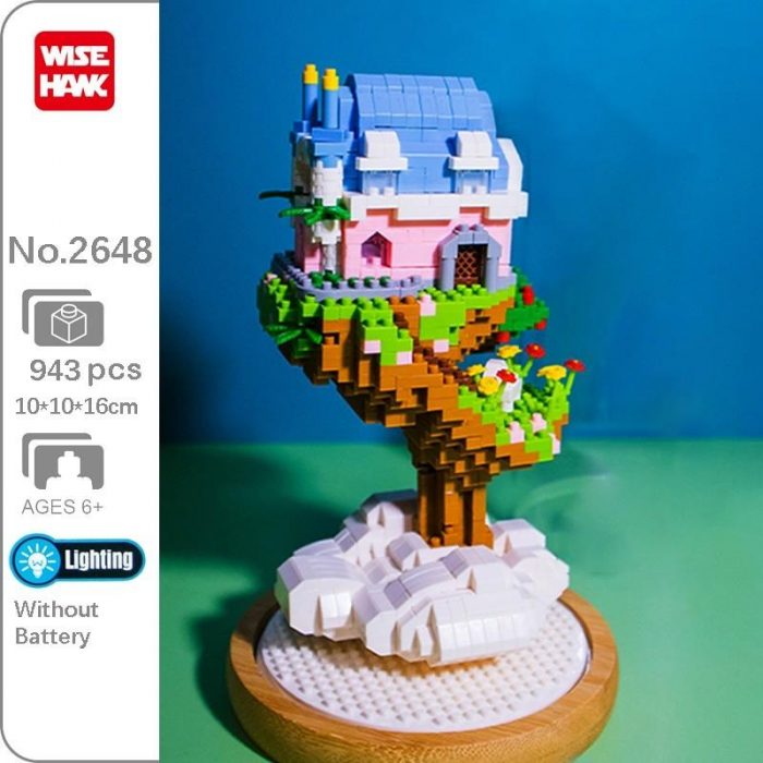 WS 2648 Cloud Tree House Flower Grass Dream Castle 3D Model DIY Mini Diamond Blocks Bricks 1 - LOZ Blocks Store