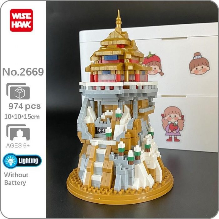 WS 2669 Fairy Tale Holy Temple Mountain Myths Legends 3D Model DIY Mini Diamond Blocks Bricks - LOZ Blocks Store