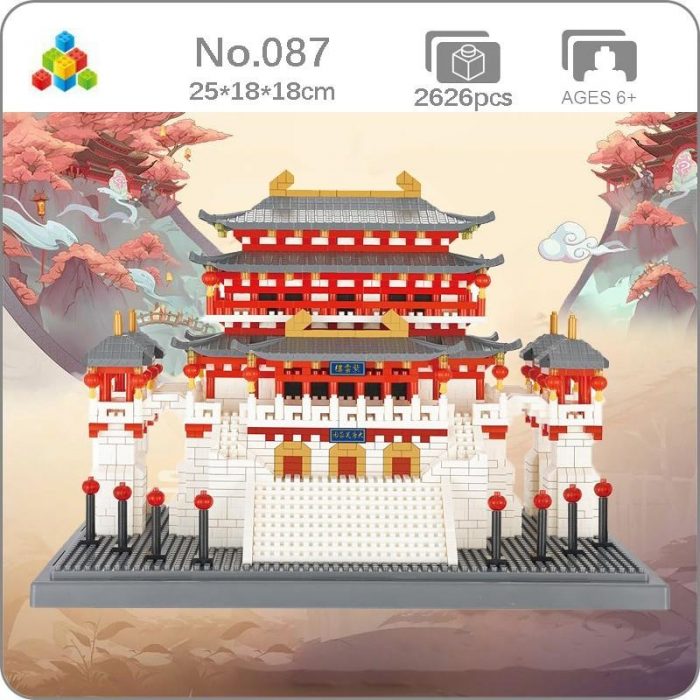 YZ 087 World Architecture China Ancient Lotus Pavilion Palace Model Mini Diamond Blocks Bricks Building Toy - LOZ Blocks Store