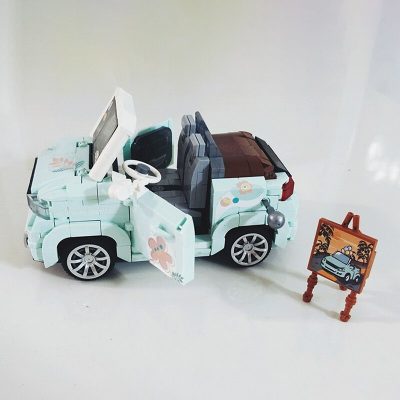 LOZ 1132 Vehicle Model Green Open Car Balloon Flower Plant Easel 3D DIY Mini Blocks Bricks 1 - LOZ Blocks Store