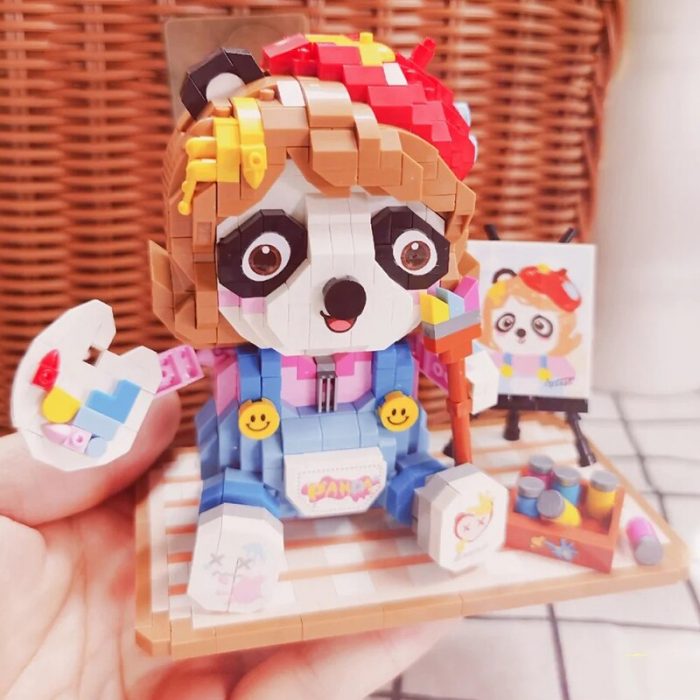 LOZ 8119 Animal World Panda Painter Artist Pet Doll Brush Pigment 3D Mini Diamond Blocks Bricks 1 - LOZ Blocks Store