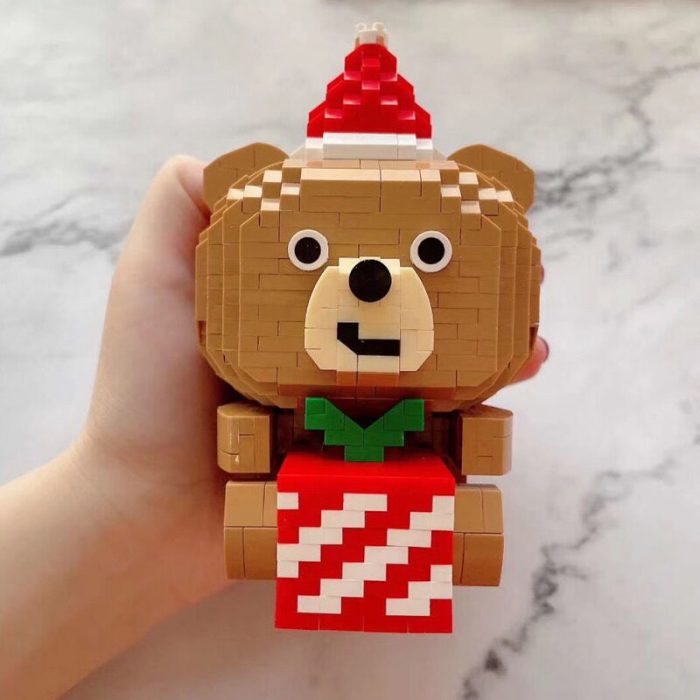 LOZ 9251 Animal World Merry Christmas Bear Apple Hat Pet Doll Model Mini Diamond Blocks Bricks 1 - LOZ Blocks Store