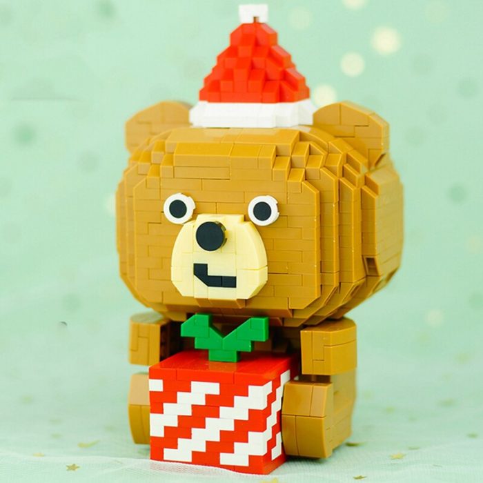 LOZ 9251 Animal World Merry Christmas Bear Apple Hat Pet Doll Model Mini Diamond Blocks Bricks 5 - LOZ Blocks Store