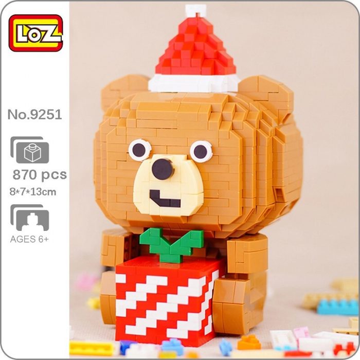 LOZ 9251 Animal World Merry Christmas Bear Apple Hat Pet Doll Model Mini Diamond Blocks Bricks - LOZ Blocks Store