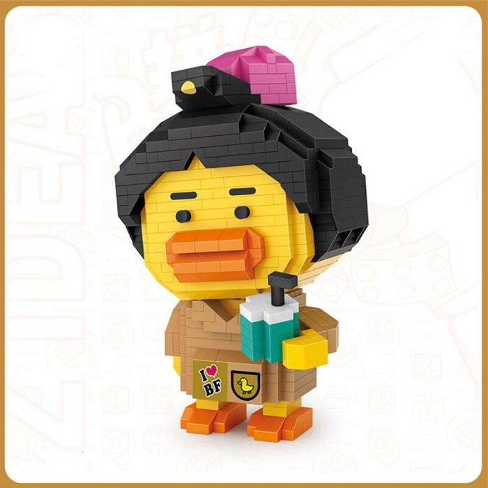 LOZ 9267 Animal World Yellow Duck Milk Tea Drink Kimono 3D Model DIY Mini Diamond Blocks 2 - LOZ Blocks Store