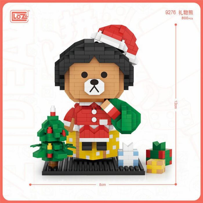 LOZ 9276 Animal World Christmas Bear Boy Santa Claus Coat Tree Gifts Mini Diamond Blocks Bricks 5 - LOZ Blocks Store