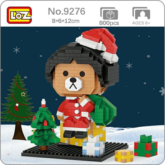 LOZ 9276 Animal World Christmas Bear Boy Santa Claus Coat Tree Gifts Mini Diamond Blocks Bricks - LOZ Blocks Store