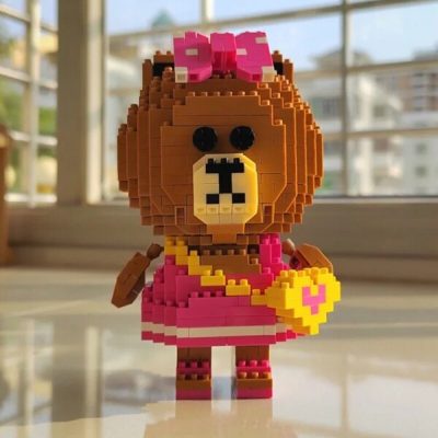 LOZ 9760 Animal World Cartoon Bear Girl Heart Bag Bow Pet Doll Model Mini Diamond Blocks 5 - LOZ Blocks Store