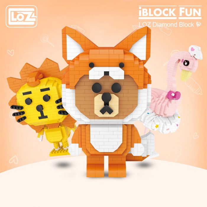 LOZ Diamond Blocks small particles building blocks animal fox bear lion head flamingo adult puzzle assembly - LOZ Blocks Store