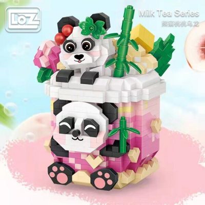 loz panda building blocks peach peach oolong puzzle assembly toy desktop decoration cartoon milk tea model 1 - LOZ Blocks Store