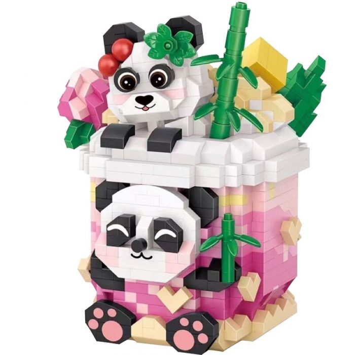 loz panda building blocks peach peach oolong puzzle assembly toy desktop decoration cartoon milk tea model 5 - LOZ Blocks Store