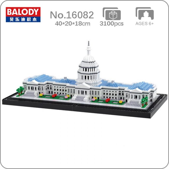 Balody 16082 World Architecture United States Capitol Congress House Garden Mini Diamond Blocks Bricks Building Toy - LOZ Blocks Store