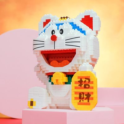 Balody 16144 Anime Doraemon Lucky Money Fortune Cat Animal Robot Pet Mini Diamond Blocks Bricks Building 2 - LOZ Blocks Store