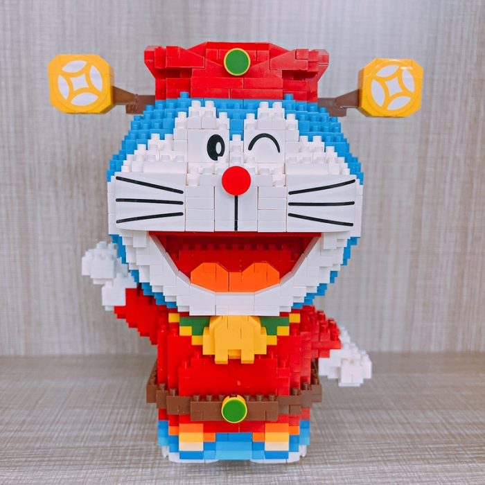 Balody 16145 Anime Doraemon God Of Wealth Cat Animal Robot Pet Model Mini Diamond Blocks Bricks 2 - LOZ Blocks Store