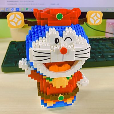 Balody 16145 Anime Doraemon God Of Wealth Cat Animal Robot Pet Model Mini Diamond Blocks Bricks 5 - LOZ Blocks Store