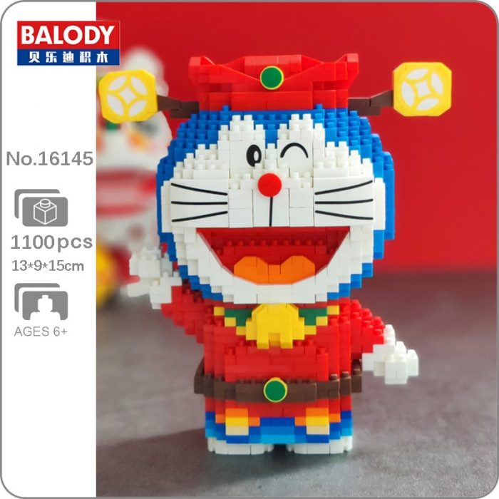 Balody 16145 Anime Doraemon God Of Wealth Cat Animal Robot Pet Model Mini Diamond Blocks Bricks - LOZ Blocks Store