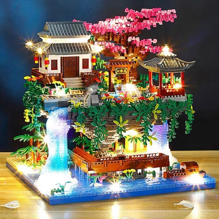 Balody 16260 World Architecture Temple Pavilion Island Waterfall Pool Light Mini Diamond Blocks Bricks Building Toy 1 - LOZ Blocks Store