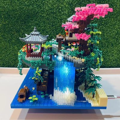 Balody 16260 World Architecture Temple Pavilion Island Waterfall Pool Light Mini Diamond Blocks Bricks Building Toy 3 - LOZ Blocks Store