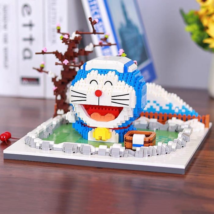 Balody 16274 Snow Fujiyama Hot Spring Cat Robot Pet Bath Sakura Tree Mini Diamond Blocks Bricks 1 - LOZ Blocks Store