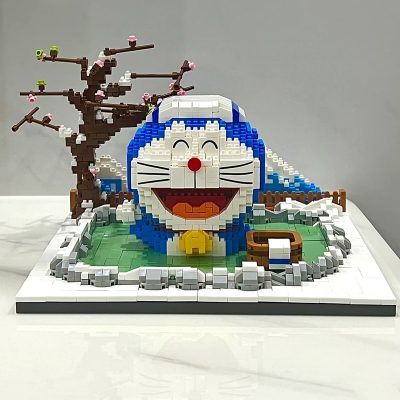 Balody 16274 Snow Fujiyama Hot Spring Cat Robot Pet Bath Sakura Tree Mini Diamond Blocks Bricks 2 - LOZ Blocks Store