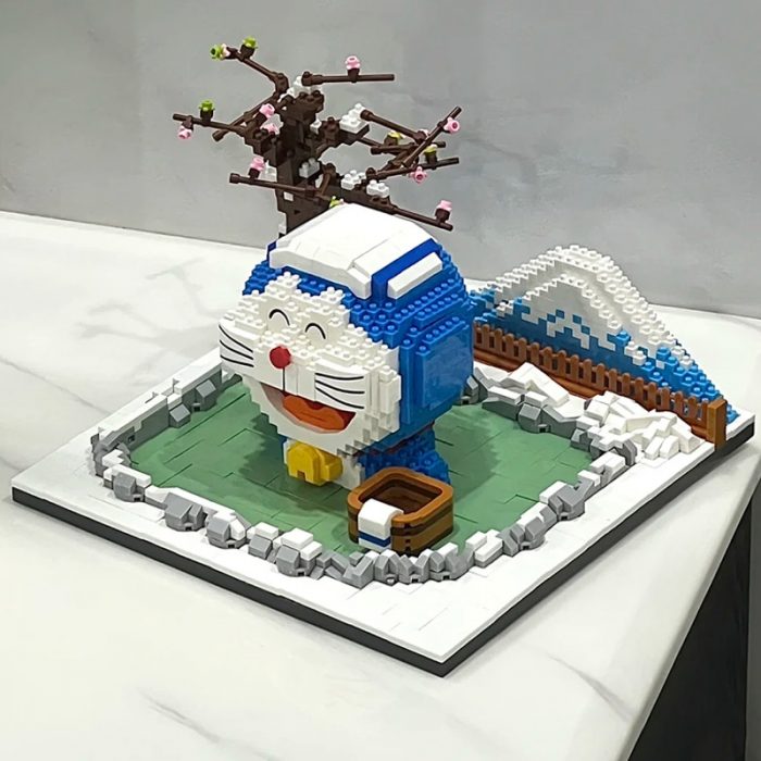 Balody 16274 Snow Fujiyama Hot Spring Cat Robot Pet Bath Sakura Tree Mini Diamond Blocks Bricks 3 - LOZ Blocks Store