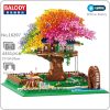 Balody 16297 World Architecture Rainbow Tree House Garden Waterwheel Light Mini Diamond Blocks Bricks Building Toy - LOZ Blocks Store