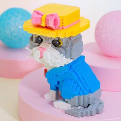 Balody 16407 Animal World Persian Cat Kitten Bow Hat Pet Doll Mini Diamond Blocks Bricks Building 4 - LOZ Blocks Store