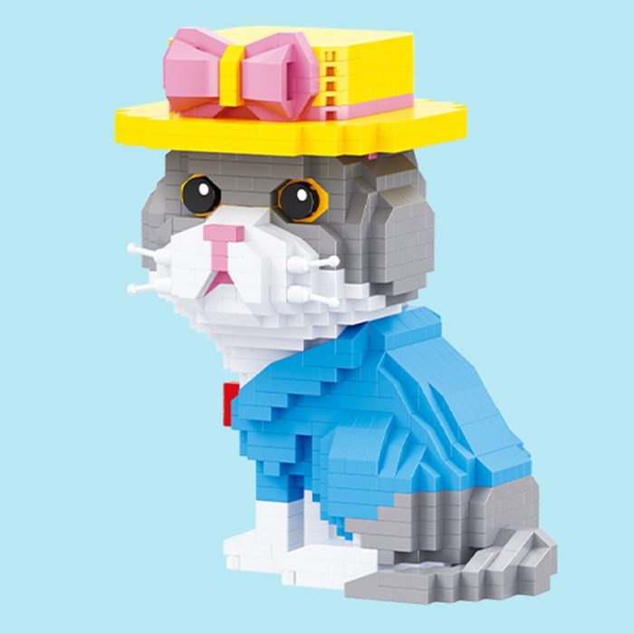 Balody 16407 Animal World Persian Cat Kitten Bow Hat Pet Doll Mini Diamond Blocks Bricks Building 5 - LOZ Blocks Store